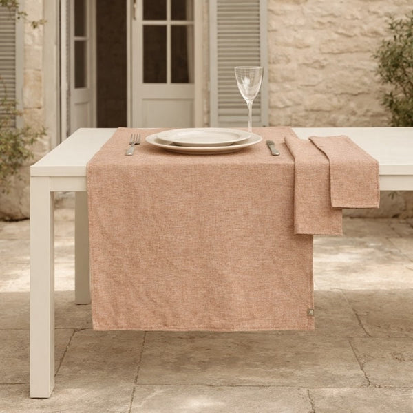 Colette - Chemin De Table + 4 Serviettes - Rouge Tomette