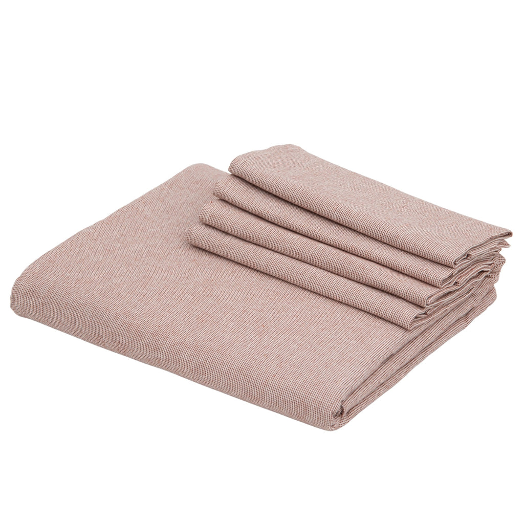 Colette - Chemin De Table + 4 Serviettes - Rouge Tomette