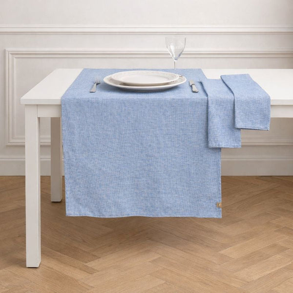 Colette - Chemin De Table - Bleu Grec
