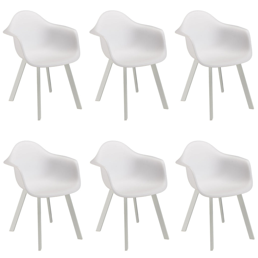 Malo - Lot De 6 Fauteuils Jardin - Blanc
