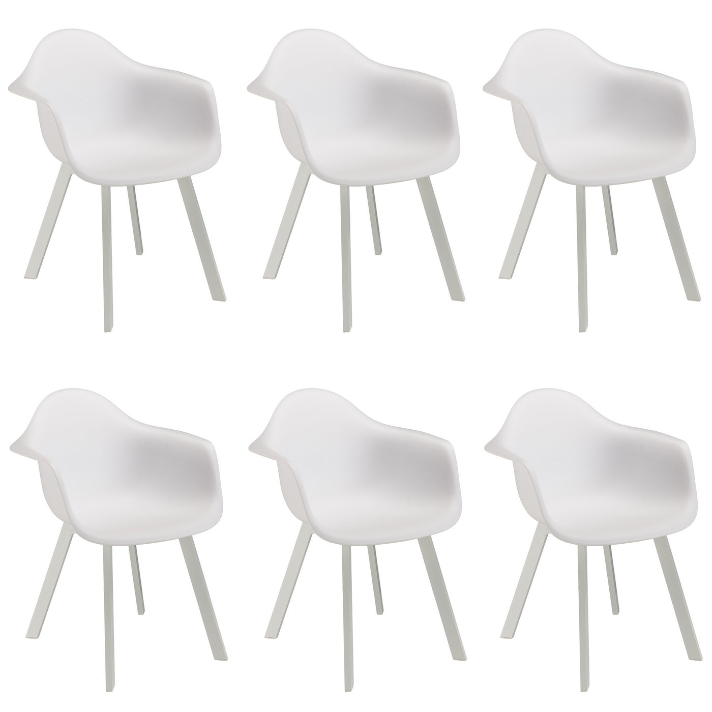 Malo - Lot De 6 Fauteuils Jardin - Blanc
