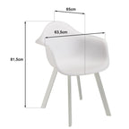 Malo - Lot De 6 Fauteuils Jardin - Blanc