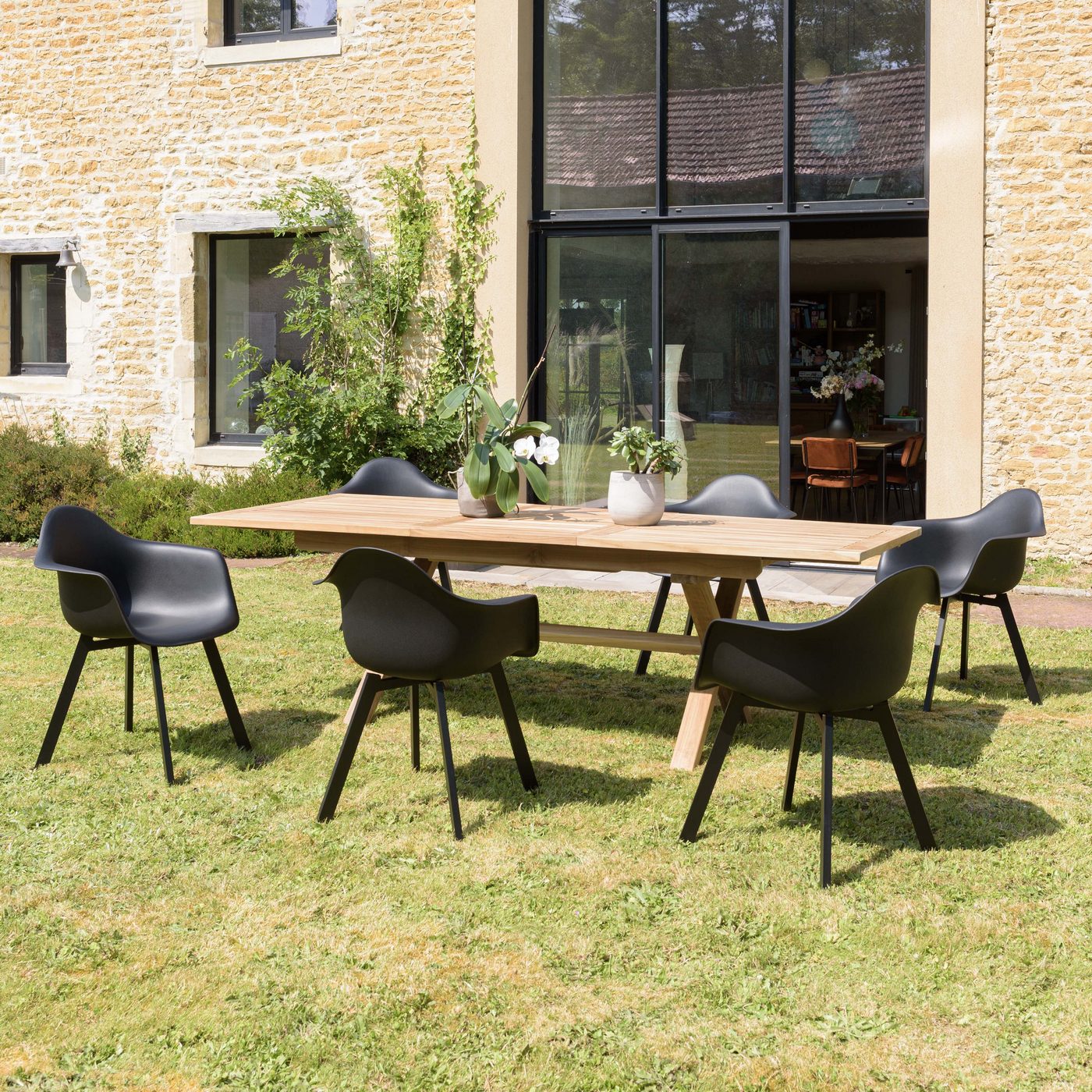 Malo - Lot De 6 Fauteuils Jardin - Noir