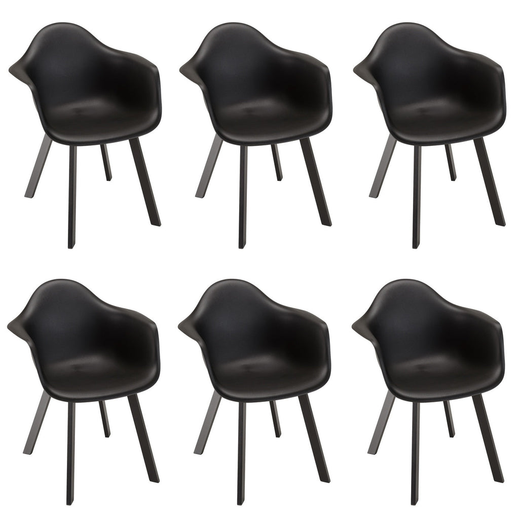 Malo - Lot De 6 Fauteuils Jardin - Noir