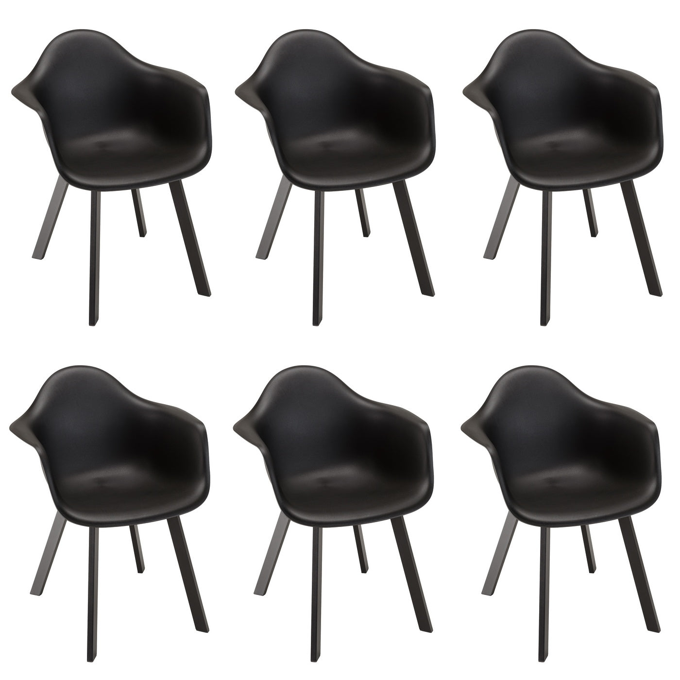Malo - Lot De 6 Fauteuils Jardin - Noir