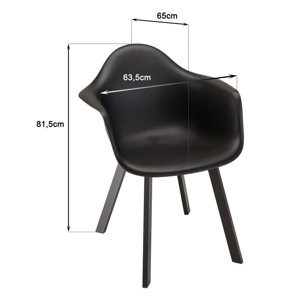 Malo - Lot De 6 Fauteuils Jardin - Noir