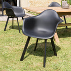 Malo - Lot De 6 Fauteuils Jardin - Noir
