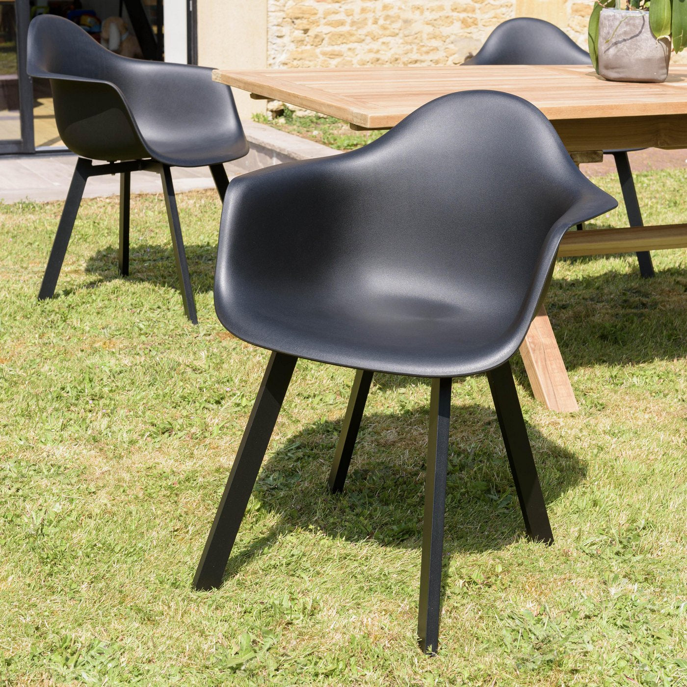Malo - Lot De 6 Fauteuils Jardin - Noir