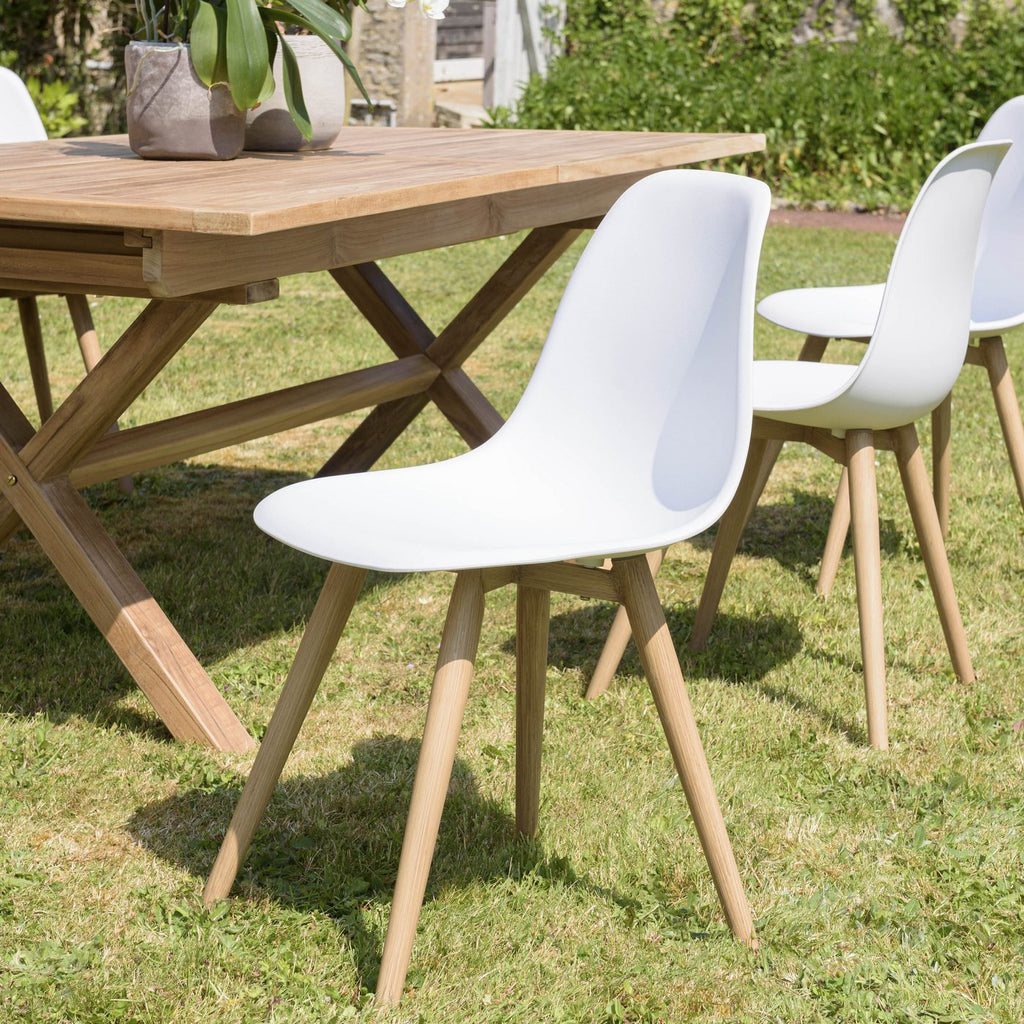 Malo - Lot De 2 Chaises Jardin - Bois Clair/Blanc