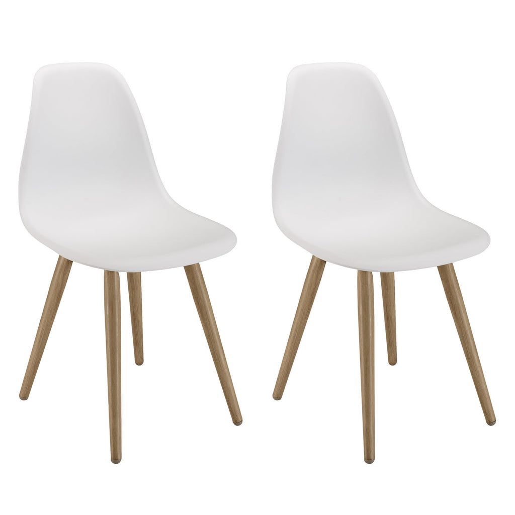 Malo - Lot De 2 Chaises Jardin - Bois Clair/Blanc