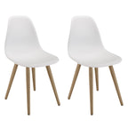 Malo - Lot De 2 Chaises Jardin - Bois Clair/Blanc