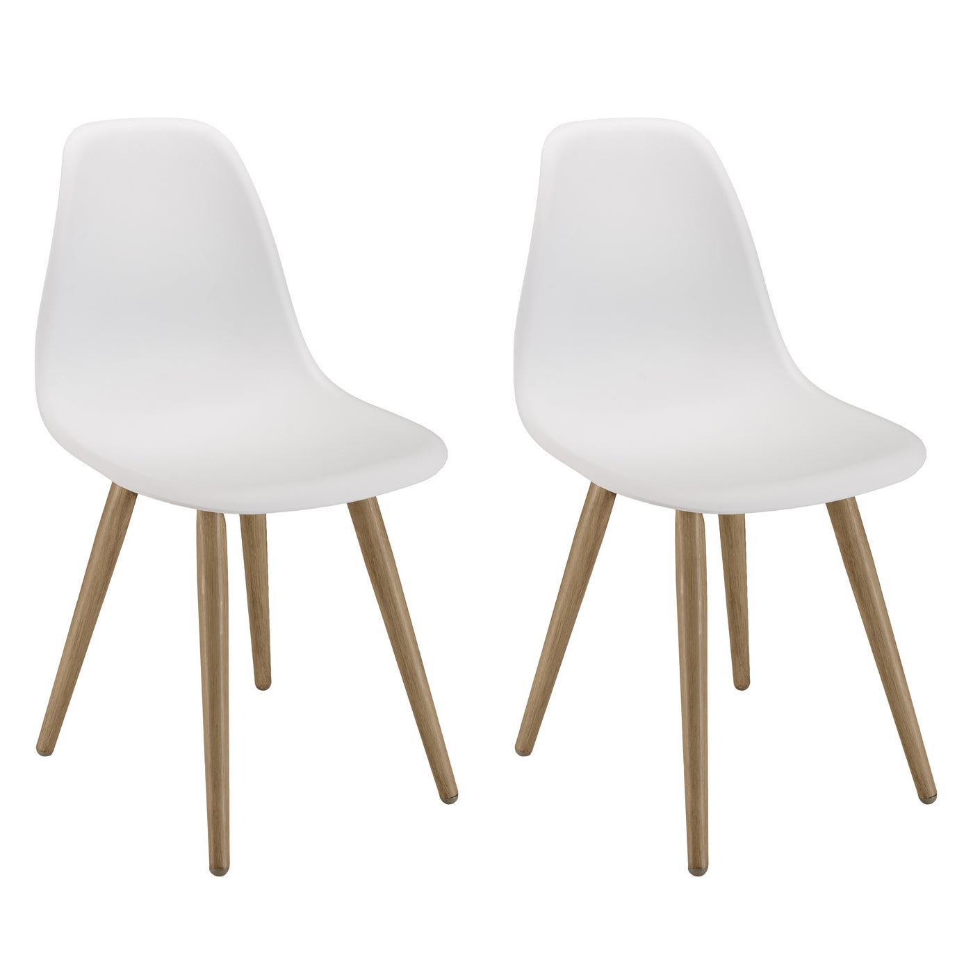 Malo - Lot De 2 Chaises Jardin - Bois Clair/Blanc
