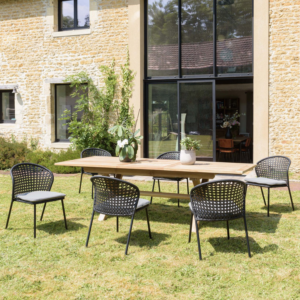 Malo - Lot De 2 Chaises Jardin - Noir/Gris