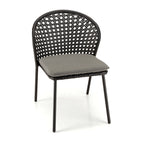 Malo - Lot De 2 Chaises Jardin - Noir/Gris
