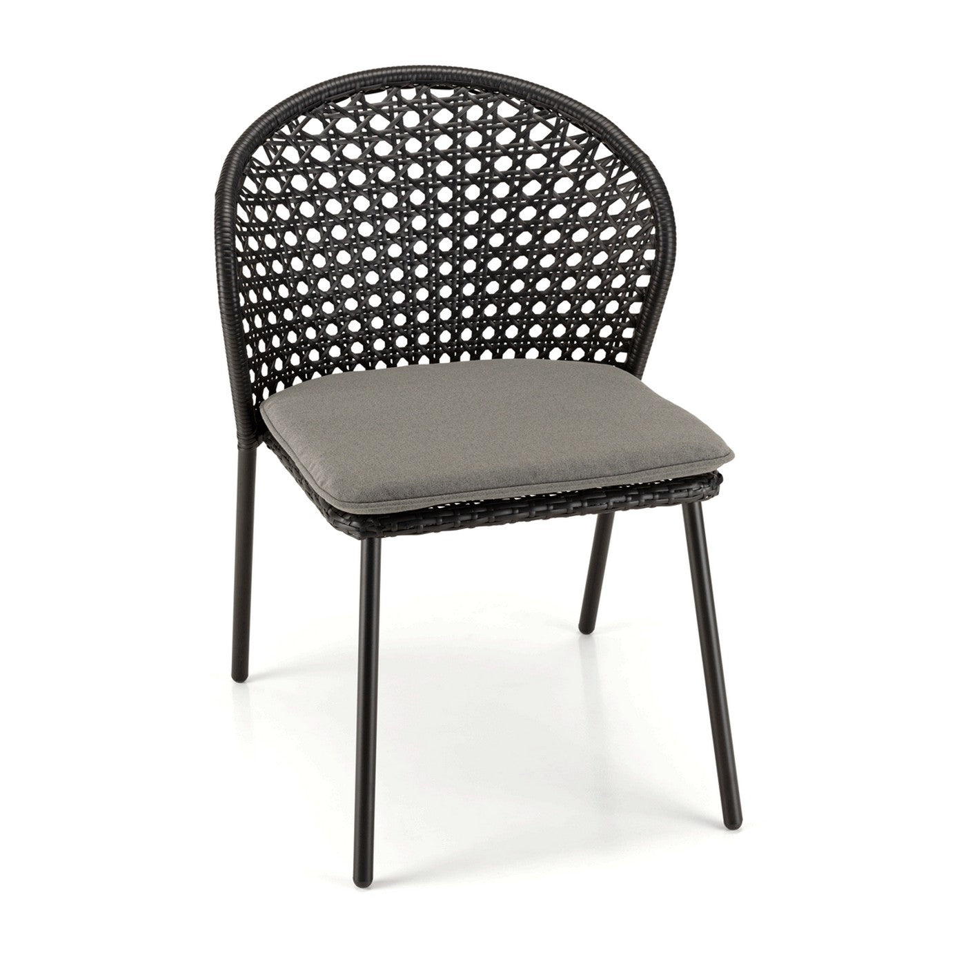 Malo - Lot De 2 Chaises Jardin - Noir/Gris