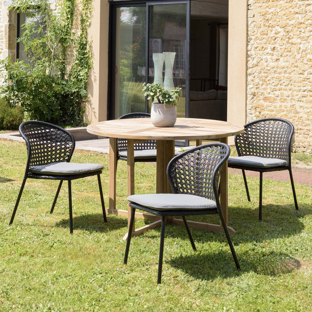 Malo - Lot De 2 Chaises Jardin - Noir/Gris