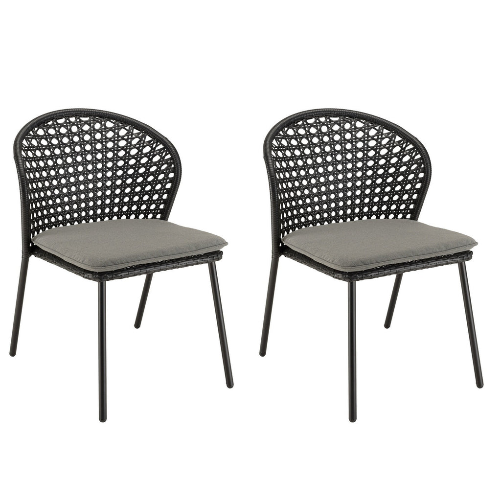 Malo - Lot De 2 Chaises Jardin - Noir/Gris