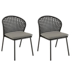 Malo - Lot De 2 Chaises Jardin - Noir/Gris