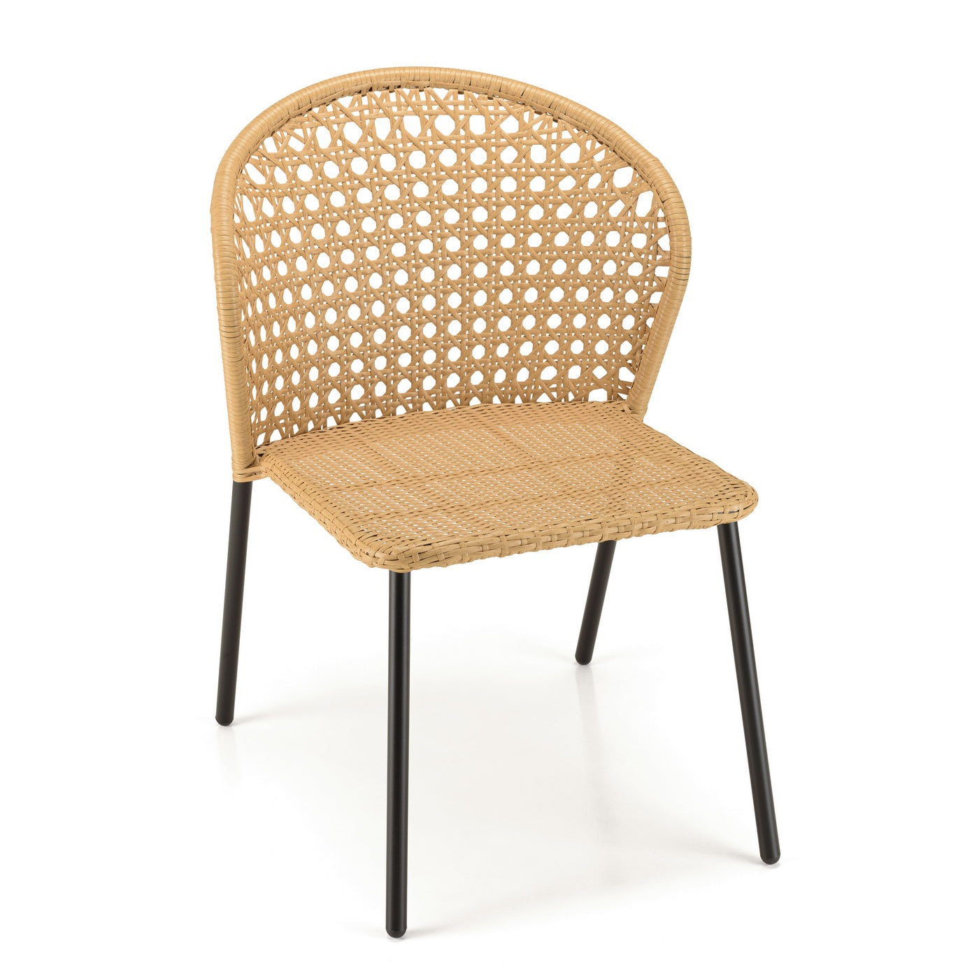 Malo - Lot De 2 Chaises Jardin - Bois Clair/Noir