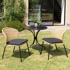 Malo - Lot De 2 Chaises Jardin - Bois Clair/Noir