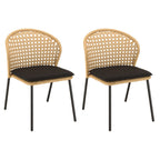 Malo - Lot De 2 Chaises Jardin - Bois Clair/Noir