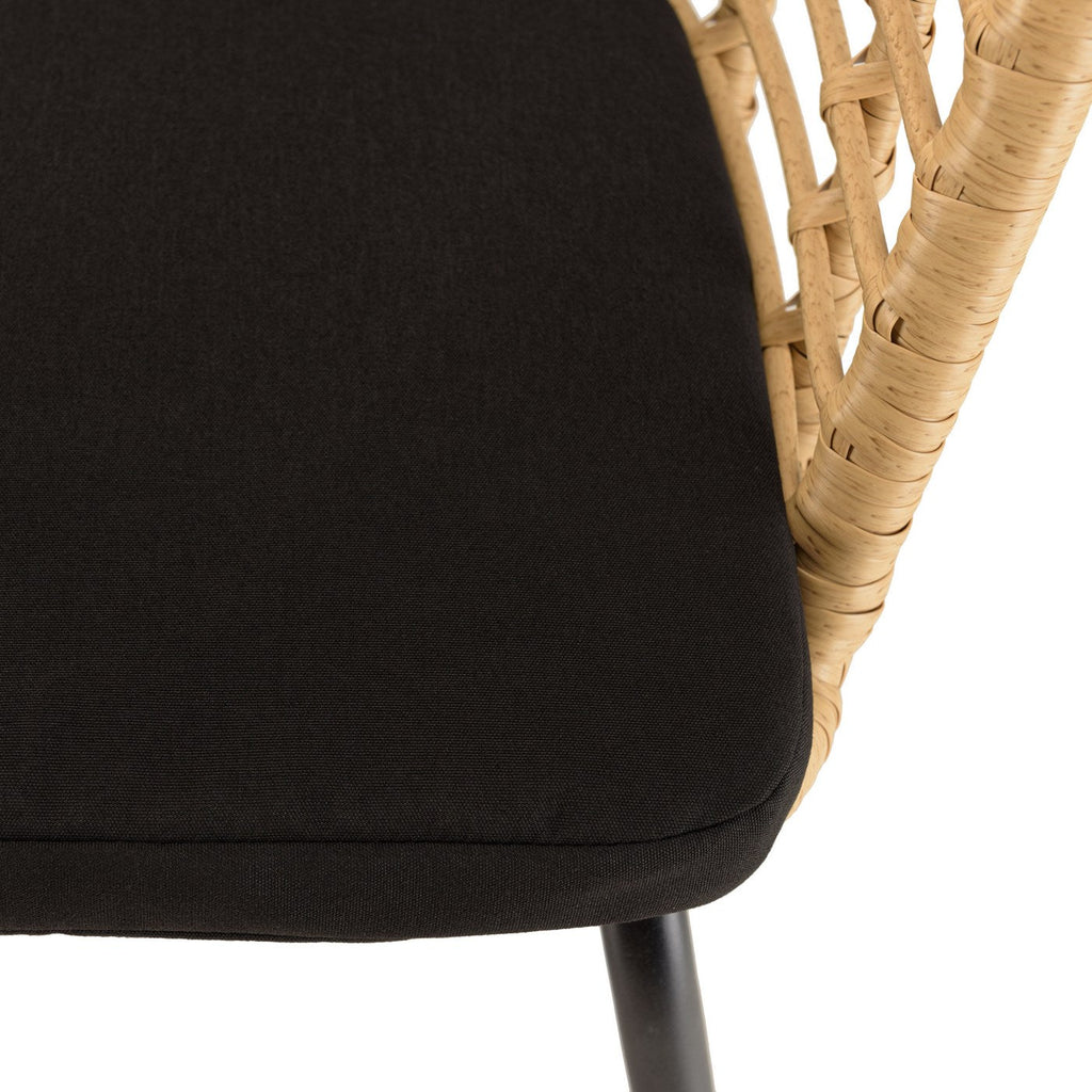 Malo - Lot De 2 Fauteuils Jardin - Bois Clair/Noir