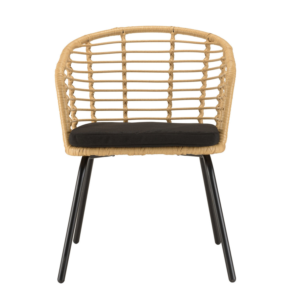 Malo - Lot De 2 Fauteuils Jardin - Bois Clair/Noir