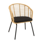 Malo - Lot De 2 Fauteuils Jardin - Bois Clair/Noir