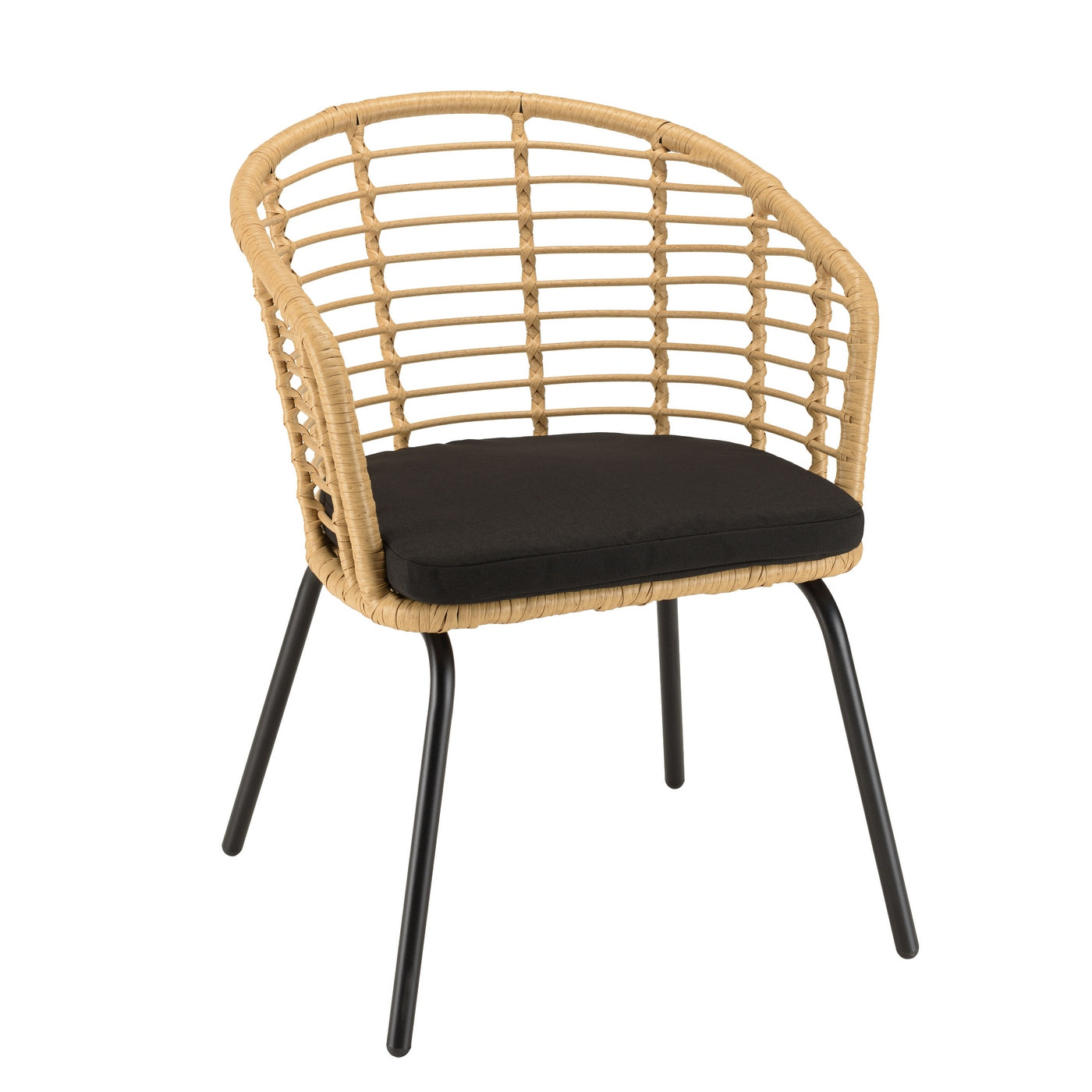 Malo - Lot De 2 Fauteuils Jardin - Bois Clair/Noir