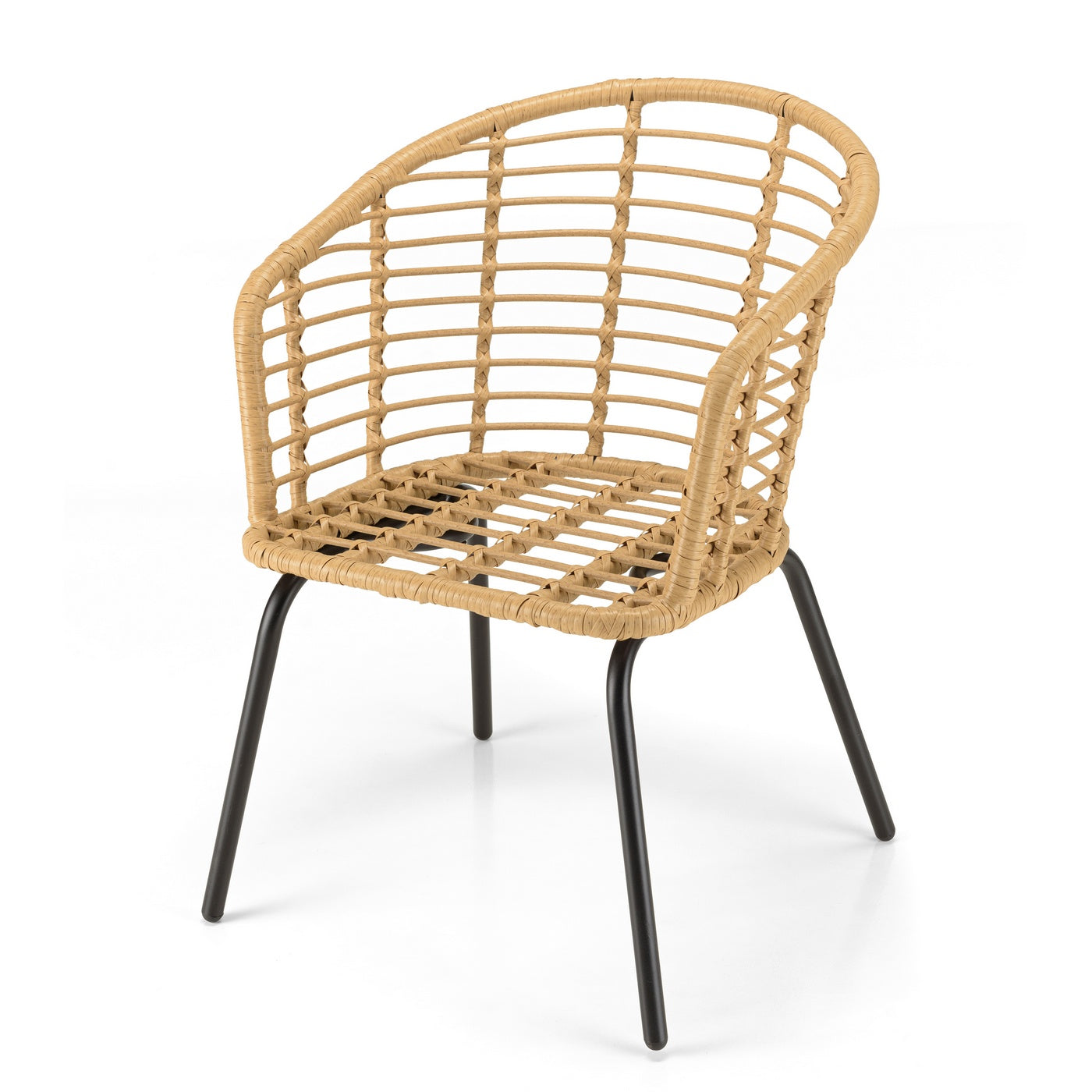 Malo - Lot De 2 Fauteuils Jardin - Bois Clair/Noir