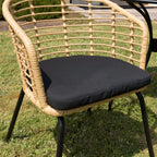 Malo - Lot De 2 Fauteuils Jardin - Bois Clair/Noir