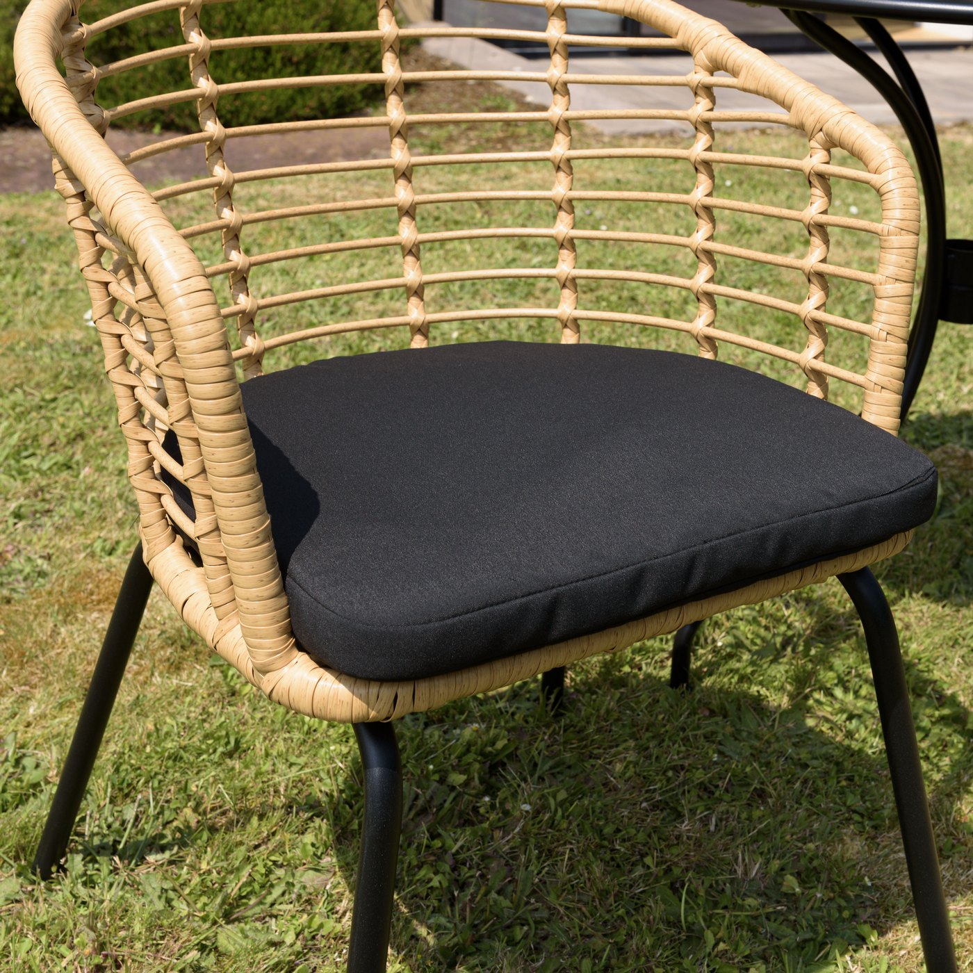 Malo - Lot De 2 Fauteuils Jardin - Bois Clair/Noir