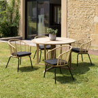 Malo - Lot De 2 Fauteuils Jardin - Bois Clair/Noir