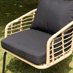 Malo - Lot De 2 Fauteuils Jardin - Noir/Bois Clair