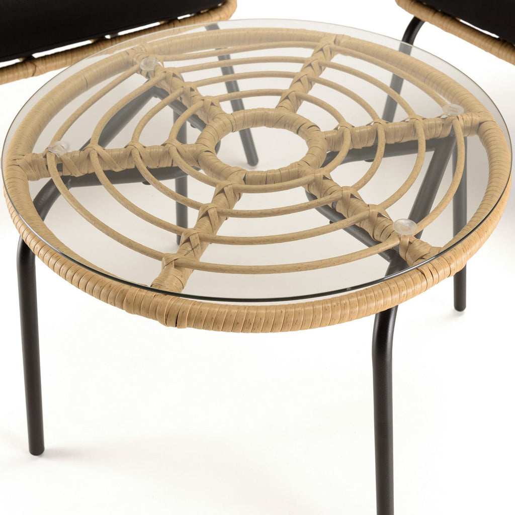 Malo - Lot De 2 Fauteuils Jardin - Noir/Bois Clair