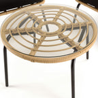 Malo - Lot De 2 Fauteuils Jardin - Noir/Bois Clair