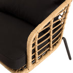 Malo - Lot De 2 Fauteuils Jardin - Noir/Bois Clair