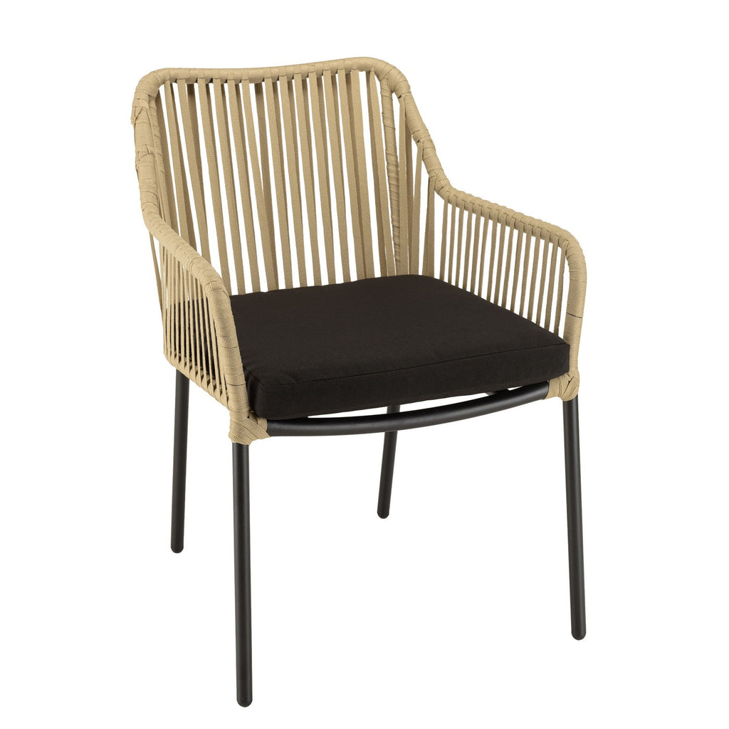 Malo - Lot De 2 Fauteuils Jardin - Crème/Noir