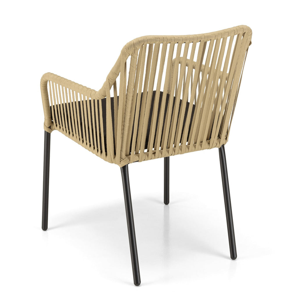 Malo - Lot De 2 Fauteuils Jardin - Crème/Noir