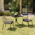 Malo - Lot De 2 Fauteuils Jardin - Crème/Noir