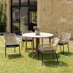 Malo - Lot De 2 Fauteuils Jardin - Crème/Noir
