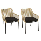 Malo - Lot De 2 Fauteuils Jardin - Crème/Noir