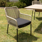 Malo - Lot De 2 Fauteuils Jardin - Crème/Noir