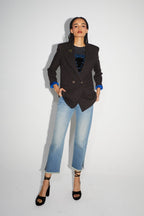 Le Blazer Ema Chocolat Lines Goldyblue