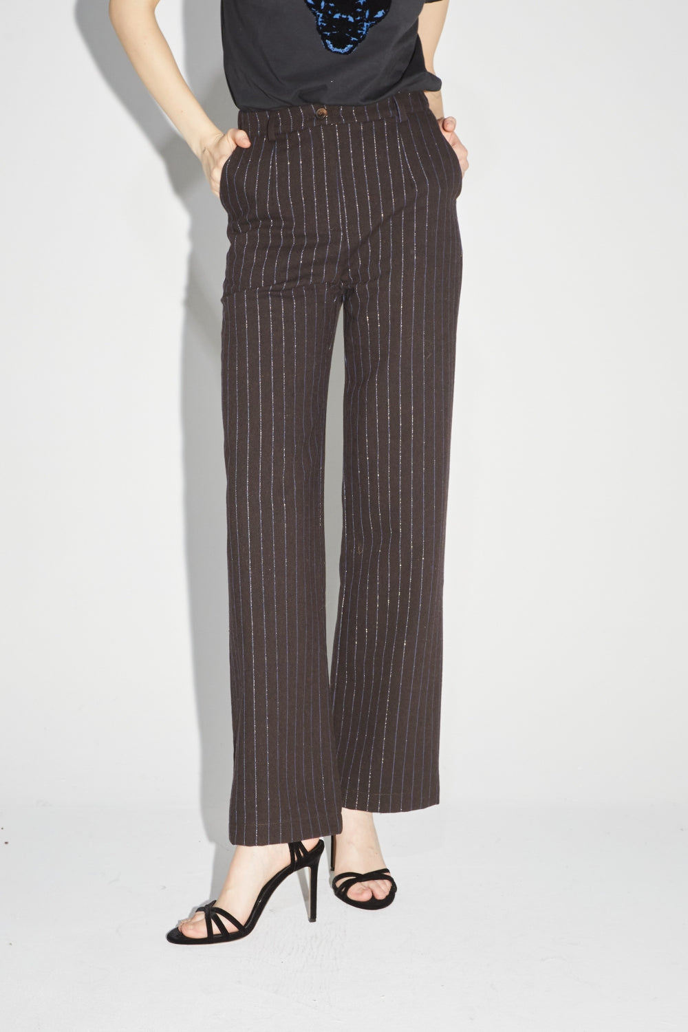 Le Pantalon Yves Chocolat Lines Goldblue
