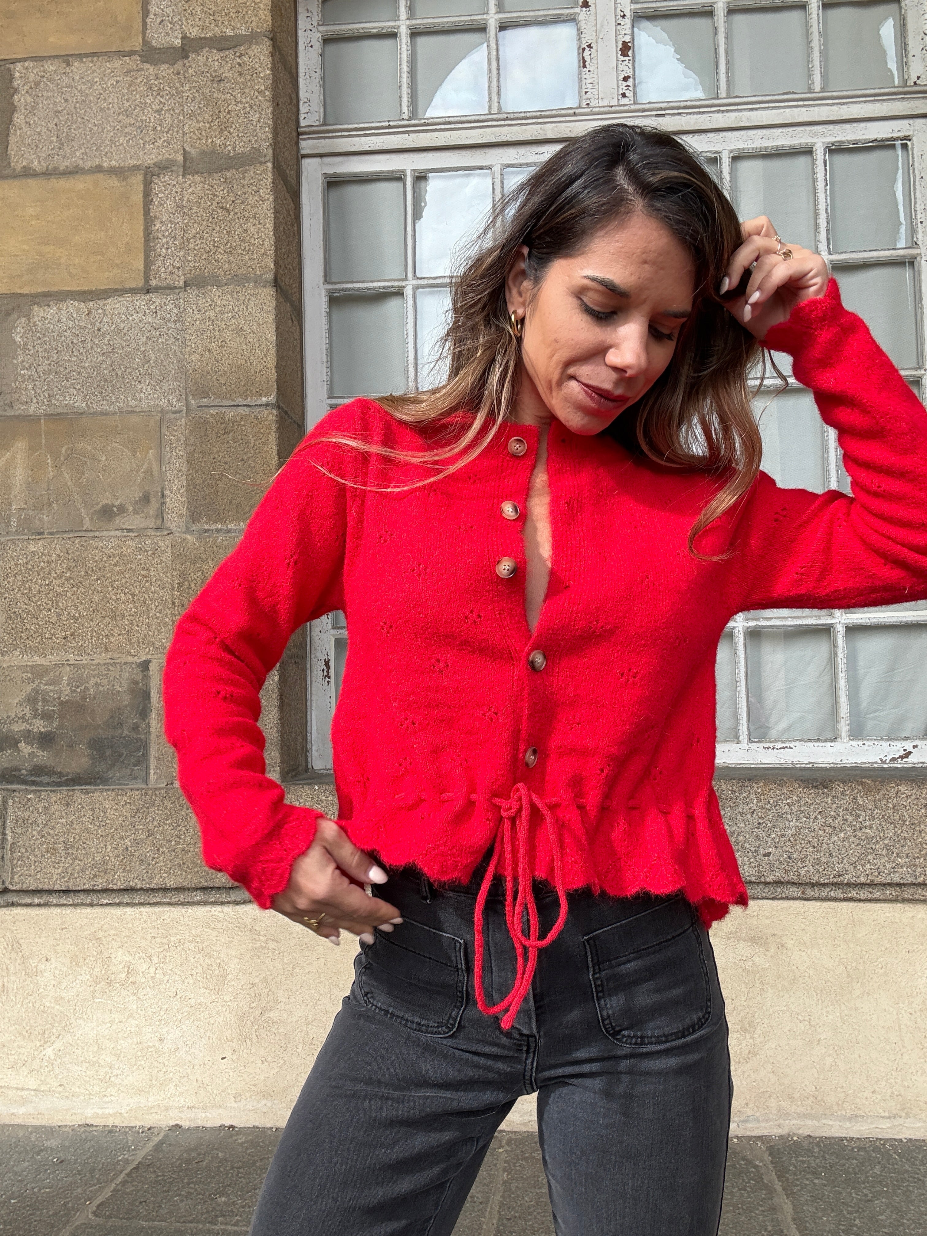 Cardigan Emma Rouge
