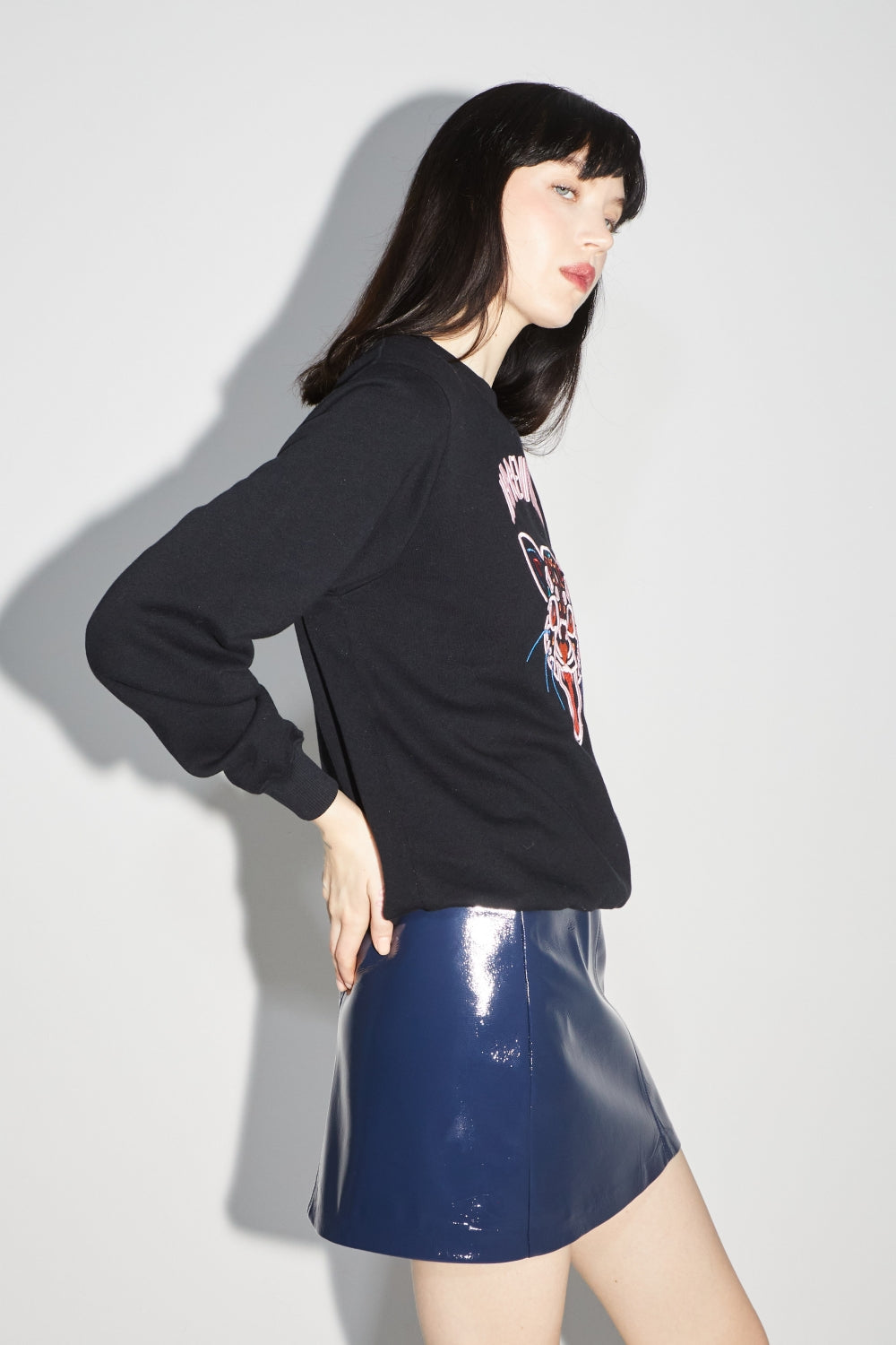 Le Sweatshirt Eddie Broderie Leo Black