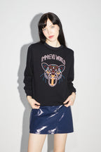 Le Sweatshirt Eddie Broderie Leo Black