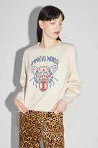 Le Sweatshirt Eddie Broderie Leo Beige