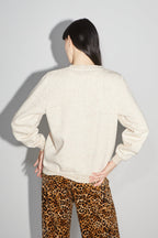 Le Sweatshirt Eddie Broderie Leo Beige
